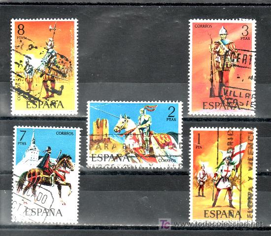 Sellos: espa&ntilde;a 2139/43 usada, uniformes militares, - Foto 1