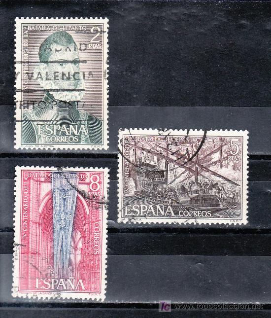 Sellos: espa&ntilde;a 2055/7 usada, iv centenario de la batalla de lepanto, - Foto 1