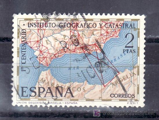 Sellos: espa&ntilde;a 2001 usada, centenario del instituto geografico y catastral, - Foto 1