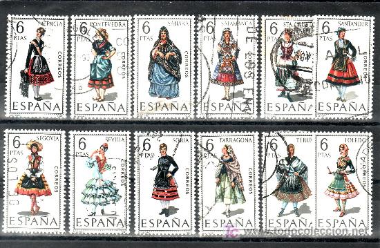 españa 1949/60 usada, trajes tipicos españoles, - Comprar sellos usados II  Centenario en todocoleccion - 14265808