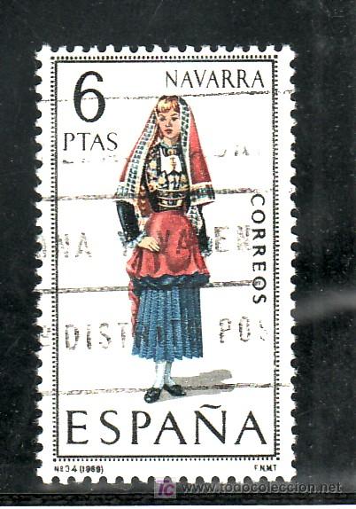 Sellos: espa&ntilde;a 1907 usada, trajes tipicos espa&ntilde;oles, navarra - Foto 1