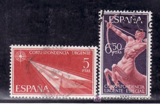 Sellos: espa&ntilde;a 1765/6 usada, urgente, alegorias, - Foto 1