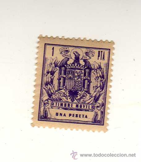 Sellos: TIMBRE M&Oacute;VIL UNA PESETA (NUEVO) - Foto 1