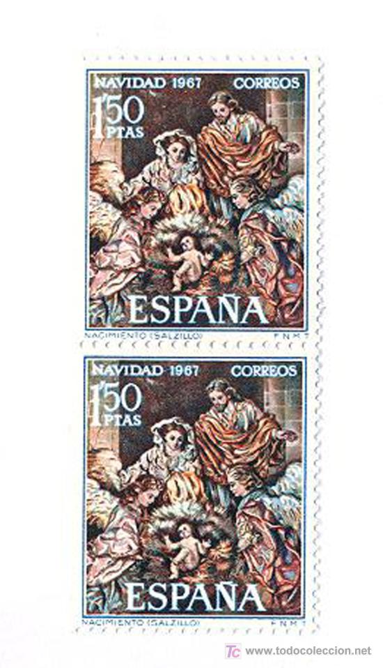 Stamps: NAVIDAD 1967-BLOQUE DE 2- EDIFIL 1838