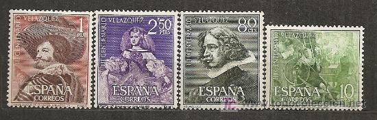 Sellos: 1961. Vel&aacute;zquez. Nuevos con leve se&ntilde;al de charnela