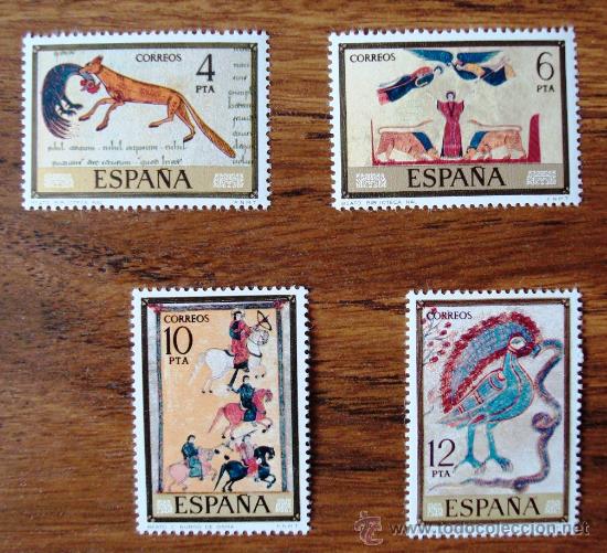 Sellos: C&oacute;dices: Serie completa de 8 sellos de Correos de Espa&ntilde;a, 1975 - Foto 3