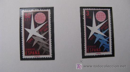 Sellos: 1958 exposicion de bruselas edifil 1220/21 - Foto 1