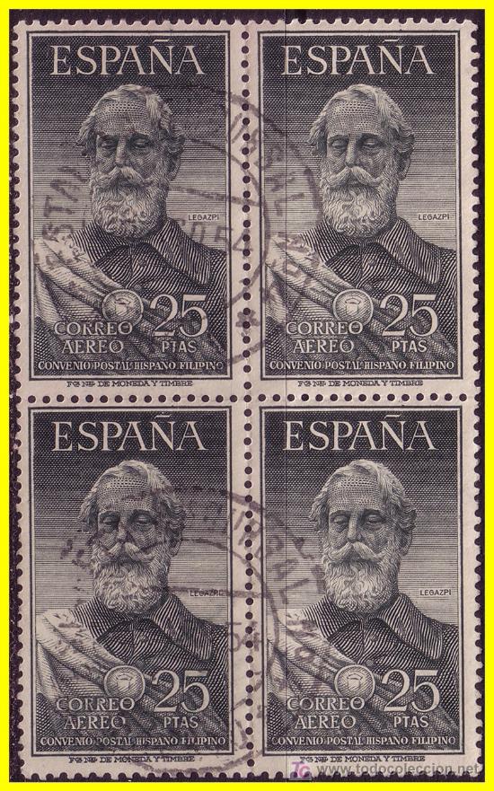 Sellos: 1953 Legazpi, n&ordm; 1124 (o) Bloque de 4, lujo - Foto 1