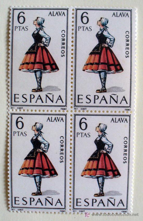 Francobolli: TRAJES TIPICOS- ALAVA-BLOQUE DE 4