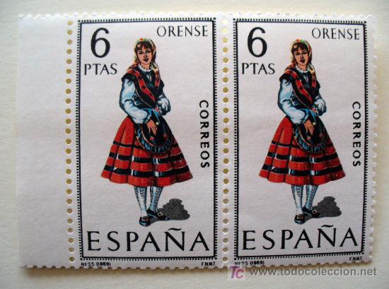 Francobolli: TRAJES TIPICOS- ORENSE-BLOQUE DE 2