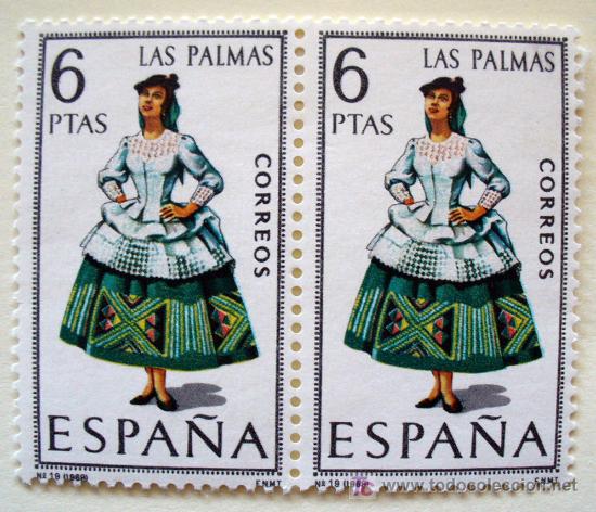 Francobolli: TRAJES TIPICOS- LAS PALMAS-BLOQUE DE 2