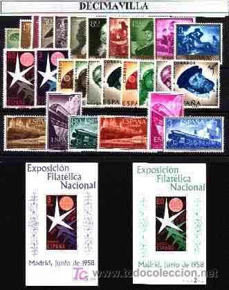 Sellos: ESPA&Ntilde;A, A&Ntilde;O 1958 NUEVO Y COMPLETO, - Foto 1