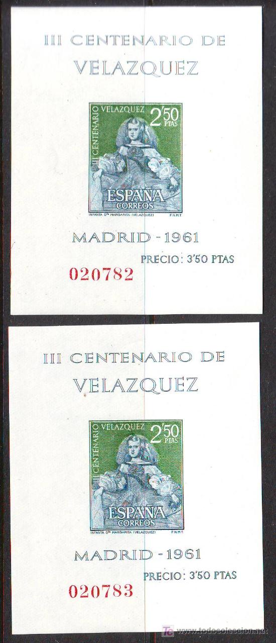 Sellos: VELAZQUEZ.2 H.B. SIN DENTAR CORELATIVAS. - Foto 1