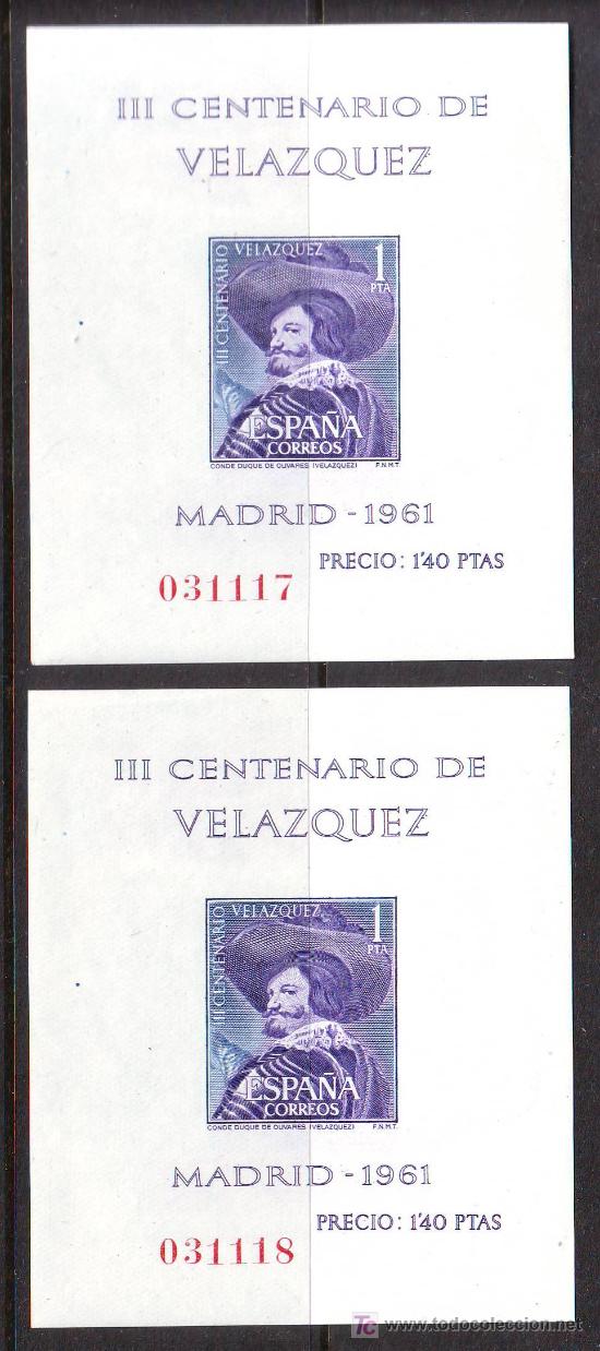 Sellos: VELAZQUEZ.2 H.B. SIN DENTAR CORELATIVAS. - Foto 1