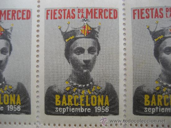 Sellos: Fiestas de la Merce. Barcelona. 1956. 15 Vi&ntilde;etas. - Foto 2