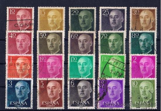 Stamps: 1955 franco  serie incompleta a falta del 2 pts  de color rojo