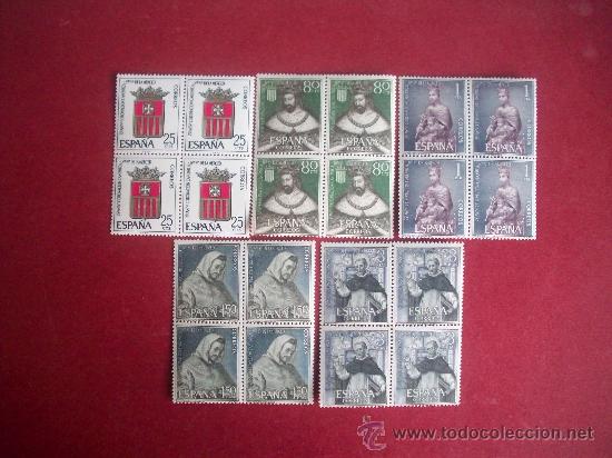 Francobolli: Magnifica serie de Nuestra Señora de la Merced en bloque de cuatro edifil 1521/25 en nuevo **