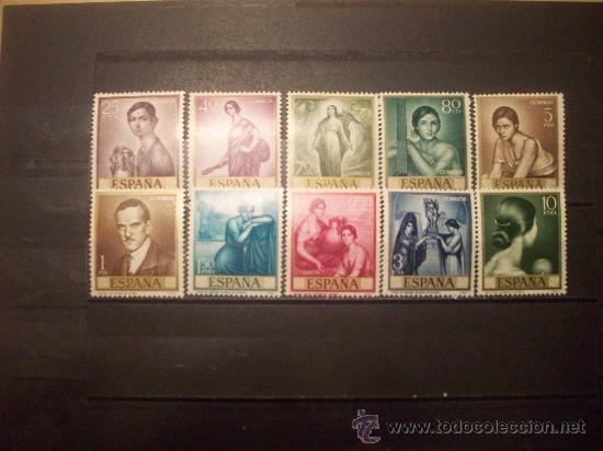 Francobolli: Magnifica serie de Romero de Torres edifil 1657/66 en nuevo **