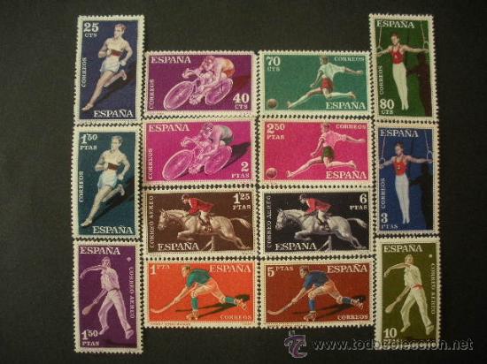 Sellos: Espa&ntilde;a 1960 Edifil 1306/19 *** Deportes - Foto 1