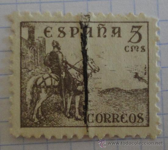Sellos: Sello Espa&ntilde;a, 5 cts., marr&oacute;n, matasellado. - Foto 1