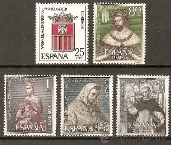 Sellos: ESPA&Ntilde;A NUM. 1521/25 NUESTRA SE&Ntilde;ORA DE LA MERCED ** SERIE COMPLETA SIN FIJASELLOS