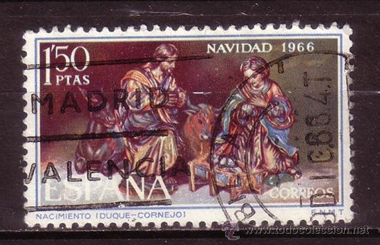 Sellos: ESPA&Ntilde;A 1764 - A&Ntilde;O 1966 - NAVIDAD - ARTE - Foto 1