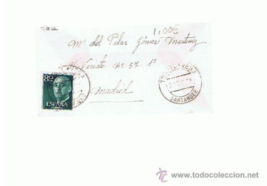 Sellos: franco circulado 1955 de    torrelavega  santander a madrid - Foto 1