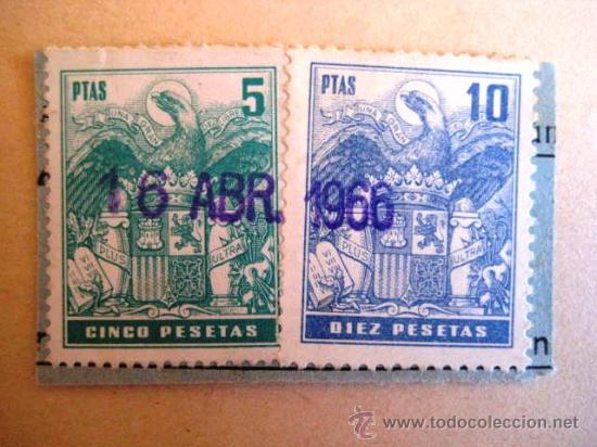 Sellos: 5 Y 10 PESETAS 1966..MATASELLADO. ENVIO GRATIS&iexcl;&iexcl;&iexcl; - Foto 1