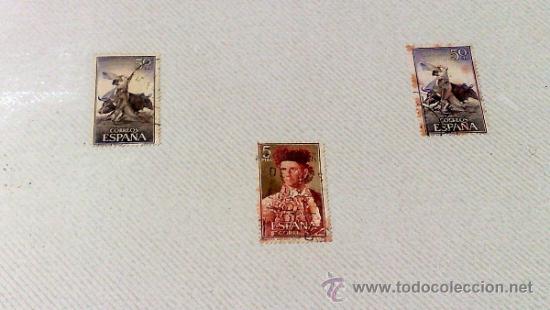 Sellos: CIRCA 1960-70.- HOJA CON 3 SELLOS DE LA &Eacute;POCA. - Foto 3