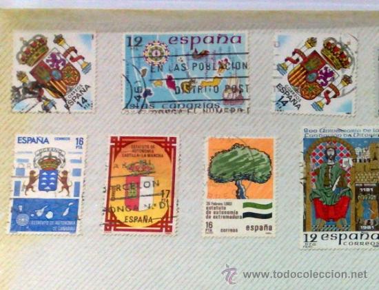 Sellos: CIRCA 1970-80.- HOJA CON 13 SELLOS DE LA &Eacute;POCA. - Foto 2
