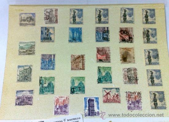Sellos: CIRCA 1970-80.- HOJA CON 29 SELLOS DE LA &Eacute;POCA. - Foto 5