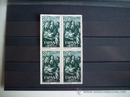 Sellos: Navidad Del a&ntilde;o 1955 En Bl 4 Ed 1184 En nuevo** - Foto 1
