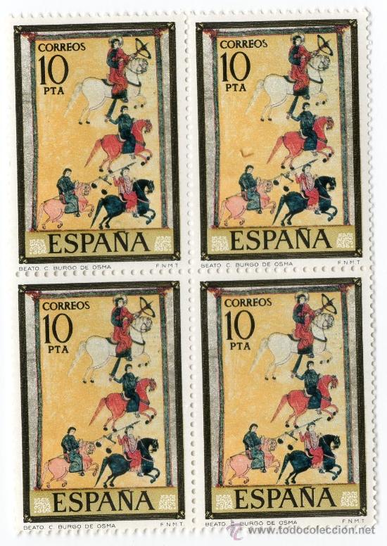 Sellos: 2290 BLOQUE DE 4 - C&Oacute;DICES. 10 PTA - BURGO DE OSMA - Foto 1