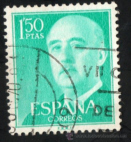 Sellos: 1155 - 1,5 ptas GENERAL FRANCO - USADO - Foto 1