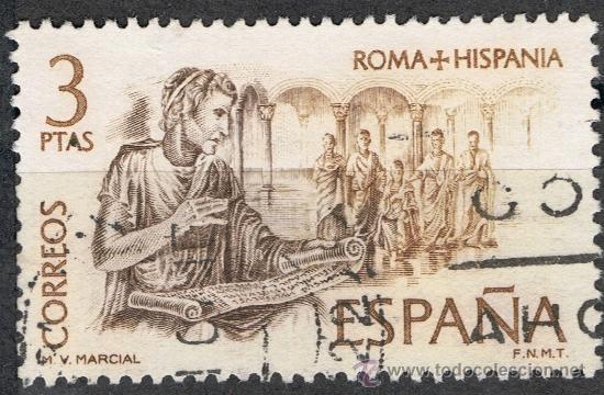 Sellos: 2186 3 ptas Marcial / Roma - Hispania - Foto 1