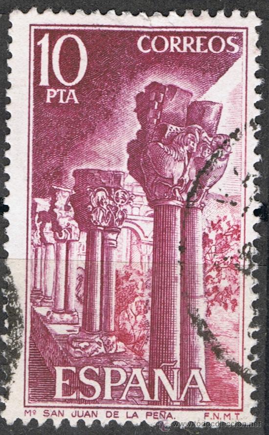 Sellos: 2299 10 pta Capiteles / Monasterio de San Juan de la Pe&ntilde;a. - Foto 1