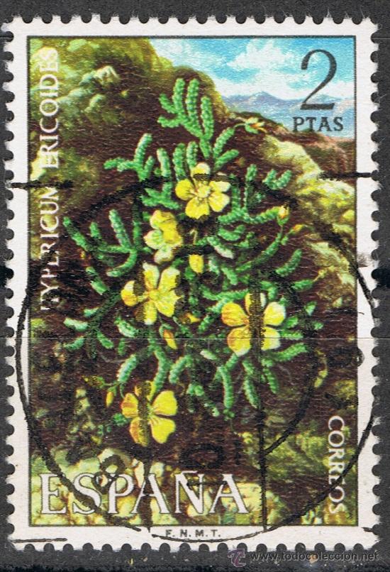 Sellos: 2221 2 ptas HYPERICUM ERICOIDES / FLORA. - Foto 1