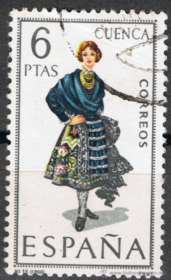 Sellos: 1842 6 PTAS CUENCA / TRAJES T&Iacute;PICOS ESPA&Ntilde;OLES. - Foto 1