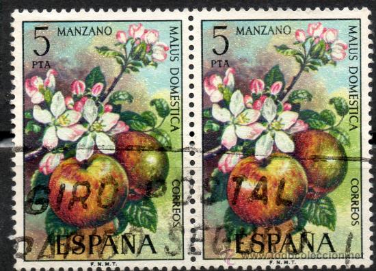 Sellos: 2258 / Bloque de dos / 5 pta Manzano / Flora - Foto 1