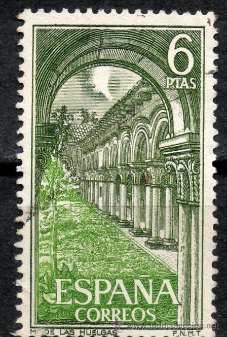 Sellos: 1948 / 6 ptas Las claustrillas / Monasterio de las Huelgas. - Foto 1