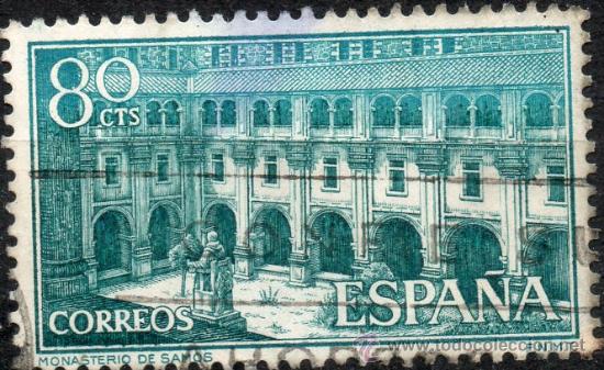Sellos: 1322 / 80 cts Claustro / REAL MONASTERIO DE SAMOS - Foto 1