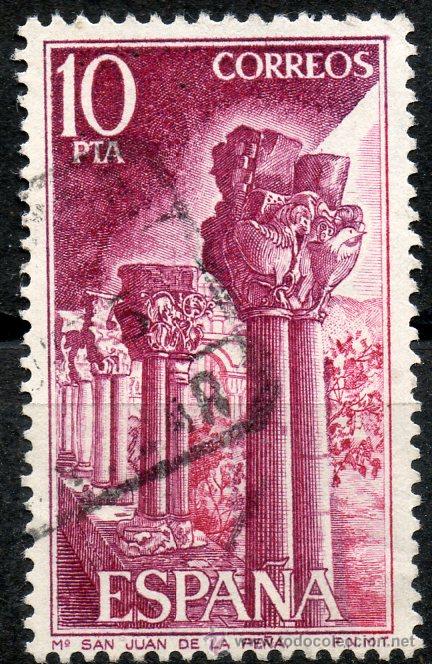 Sellos: 2299 / 10 pta Capiteles / Monasterio de San Juan de la Pe&ntilde;a. - Foto 1