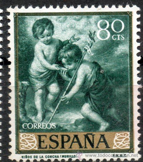 Sellos: 1274 / 80 cts Ni&ntilde;o de la Concha / Murillo D&iacute;a del Sello. - Foto 1