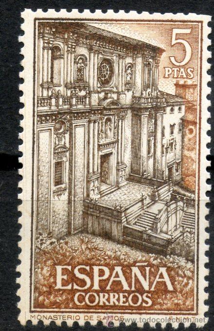 Sellos: 1324 / Nuevo / 5 ptas Fachada / Real Monasterio de Samos. - Foto 1