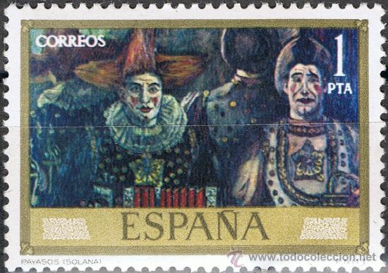 Sellos: 2077 / Nuevo / 1 pta Payasos / Solana. - Foto 1