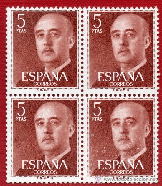 Sellos: 1160 / Nuevos / Bloque de 4 / 5 ptas General Franco. - Foto 1