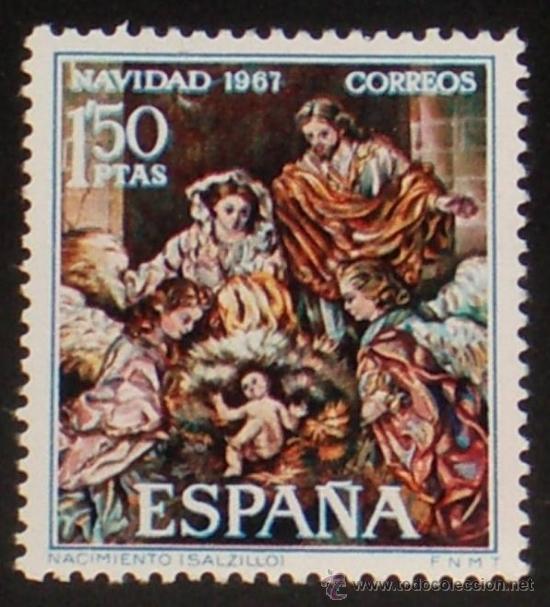 Sellos: ESPA&Ntilde;A 1967 - NAVIDAD - EDIFIL N&ordm; 1838 - Foto 1