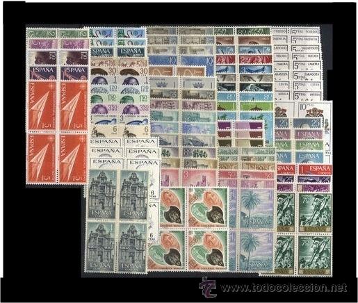Sellos: ESPA&Ntilde;A A&Ntilde;O 1966  EN BLOQUE DE CUATRO COMPLETO - Foto 1