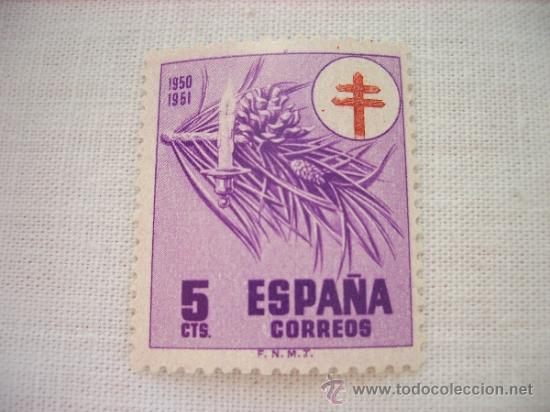 Sellos: EDIFIL 1084 PROTUBERCULOSOS 1950 5 CENTIMOS PESETA NUEVO - Foto 1