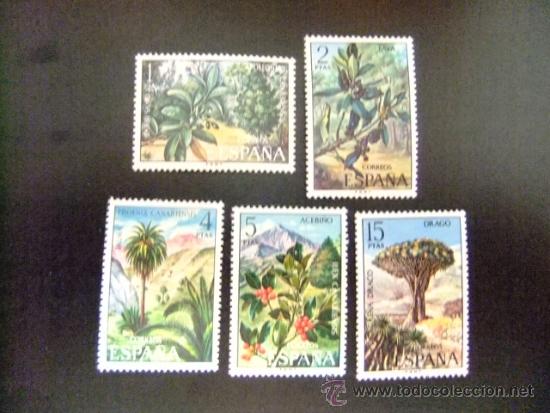 Francobolli: ESPA&Ntilde;A 1973 / FLORA ARBOLES / EDIFIL 2120 / 2124 MNH YVERT 1774 / 1778 MNH
